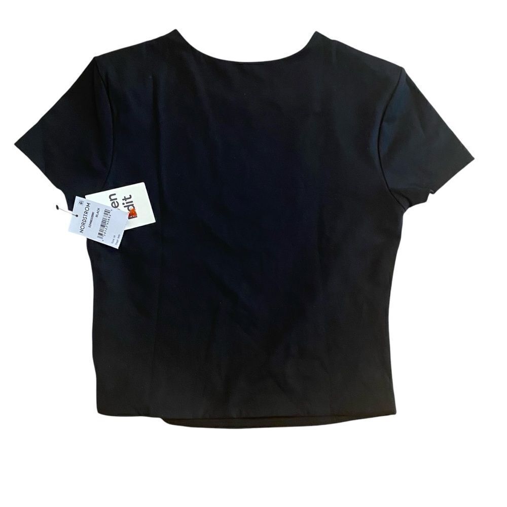 Open Edit Nordstrom Black Short Sleeve Top Size Medium NWT
